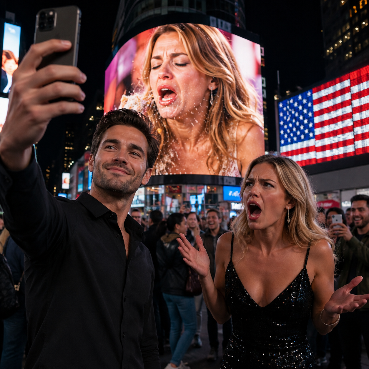 My Girlfriend Demanded Facetune — So I Put Her Real Face In Times Square